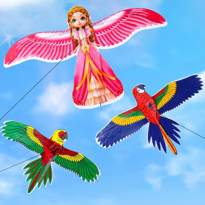 Cartoon Children Kite Mini Plastic Toys Kite + 40cm Hand Brake Fishing Rod Outdoor Fun Sports Toys Kites For Kids Gifts