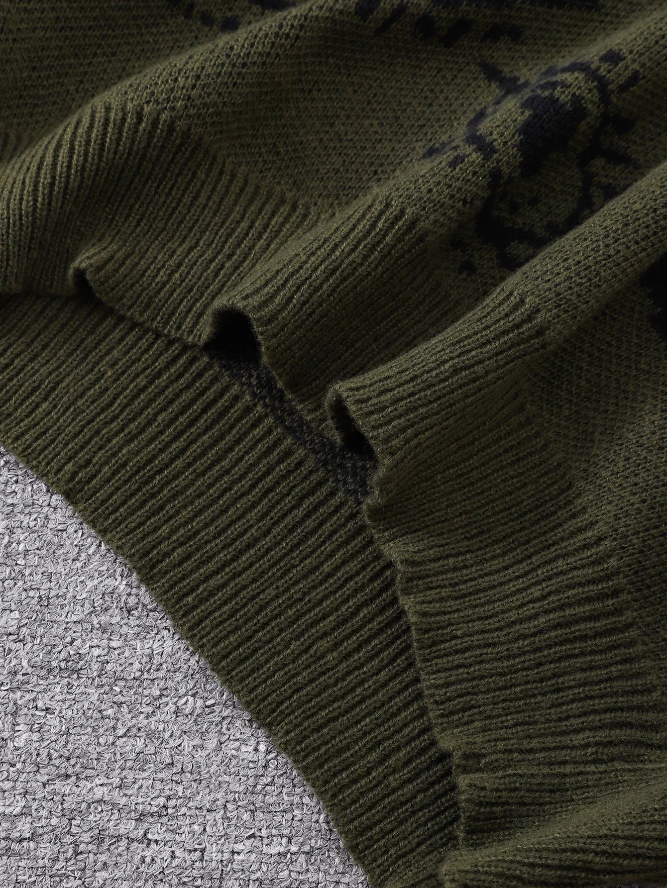 New Popular Autumn and Winter Abstract Eye Jacquard Pattern Pullover Sweater Casual Round Neck Knitted Men's Pullover