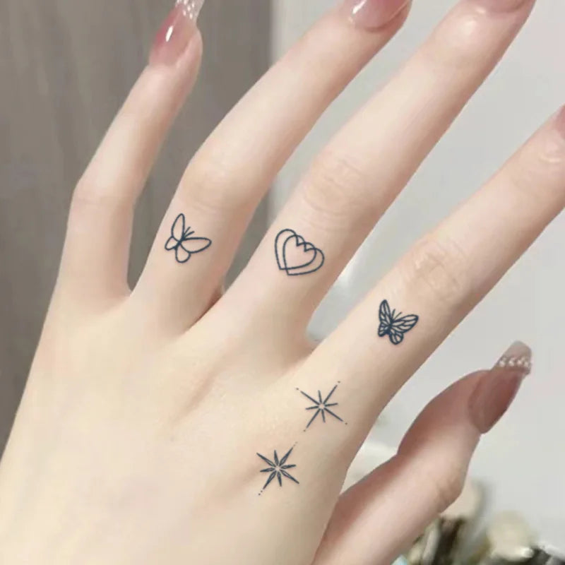 Small Pattern Waterproof Temporary Tattoo Stickers, Long-lasting Waterproof for One to Two Weeks, Finger Tattoos for Women.