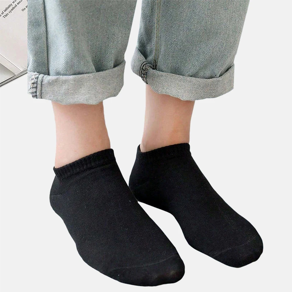 20 Pairs Men Solid Black Ankle Socks Anti Odor Antibacterial Breathable High-quality Simple Fashionable Versatile Casual Socks