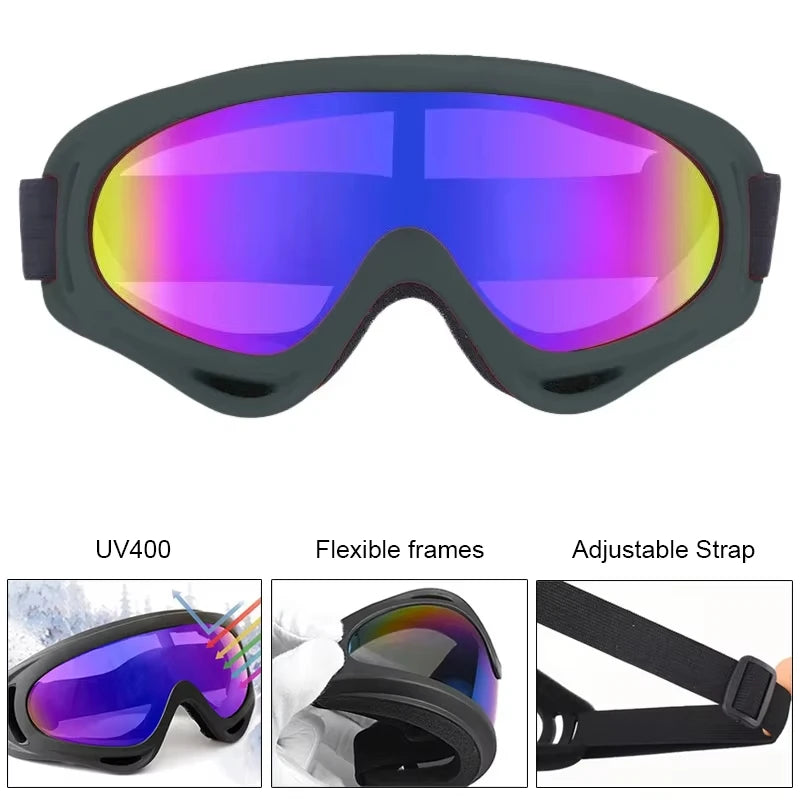 Skiing Goggles Cycling Motorcycle Windproof Goggles Anti-fog UV400 Snowboard Snow Goggles Winter Outdoor Sport Skiing Eyewear