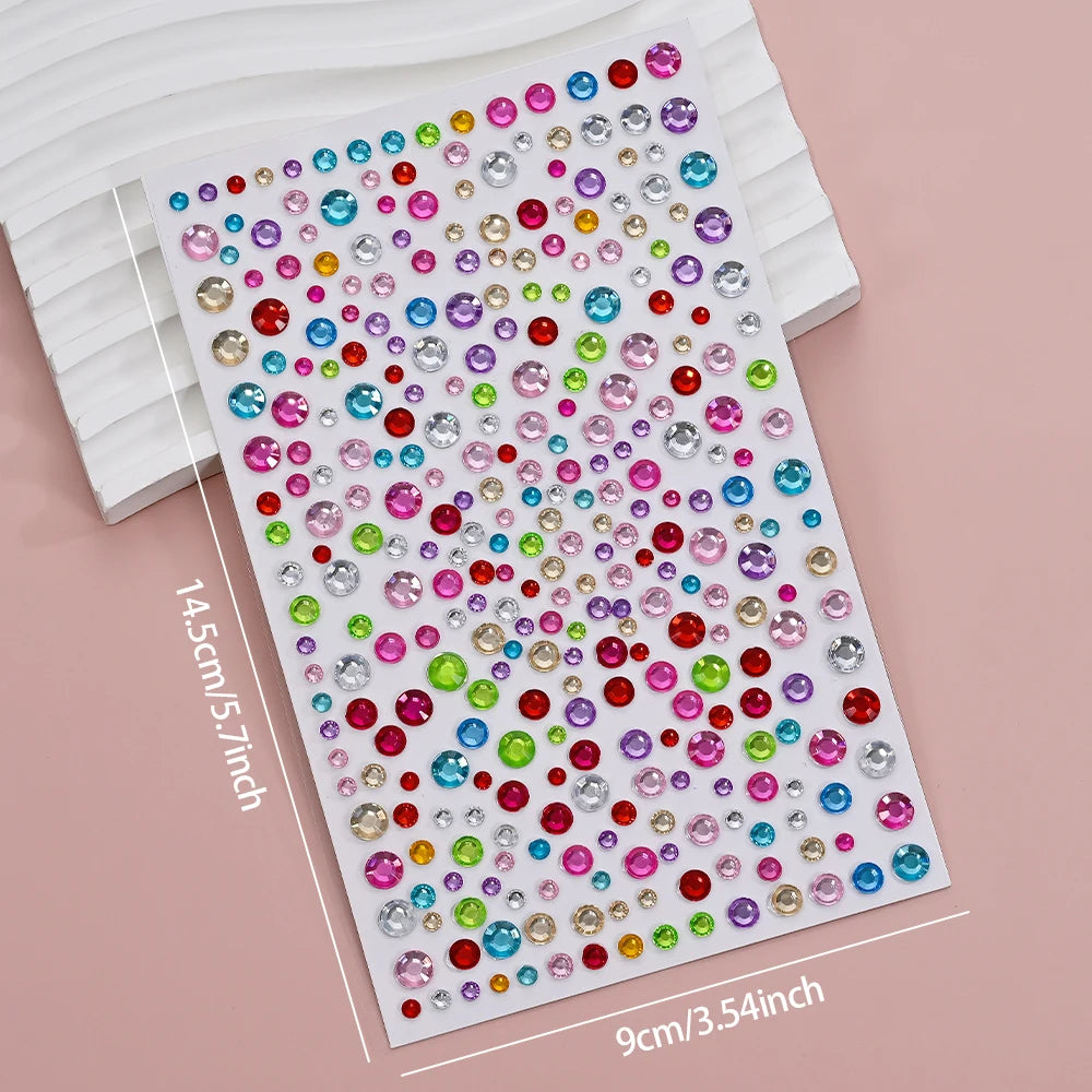 1Pcs 3D Colorful Face Jewels Tattoo Stickers 10Color Rhinestone Fake Tattoo Party Eyes Body Makeup Gem Self-adhesive DIY Sticker
