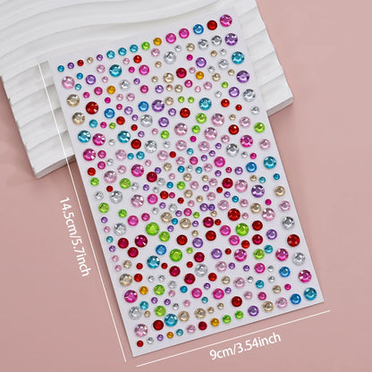 1Pcs 3D Colorful Face Jewels Tattoo Stickers 10Color Rhinestone Fake Tattoo Party Eyes Body Makeup Gem Self-adhesive DIY Sticker
