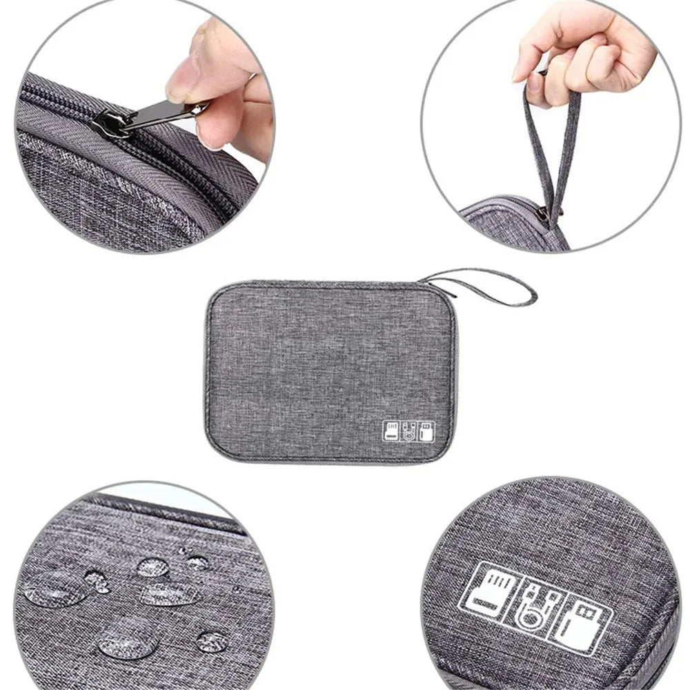 Multi-function Travel Storage Bags Polyester Waterproof Zipper Pack Data Arrange Bag Office Portable Organizer Case Card Package