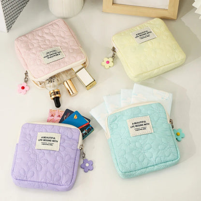 Fashion Women Small Cosmetic Bag Travel Mini Sanitary Napkins Organizer Make Up Coin Money Card Lipstick Storage Pouch Purse Bag