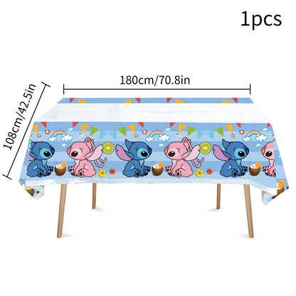 Lilo and Stitch Birthday Party Decoration Girl Boy Disposable Tableware Tablecloth Candy Bag Plate Paper Cup Supplies Kit