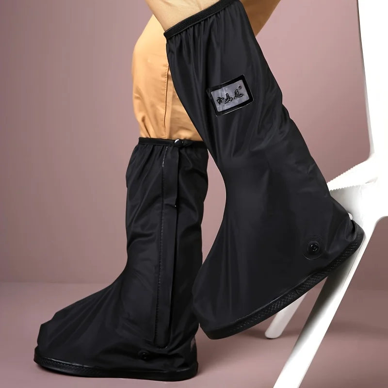 1 Pair Motorcycle Scooter Dirt Bike Rain Shoes Cover Non-Slip Boot Covers Unisex Bicycle Shoes Protectors For Rainy Snowy Day