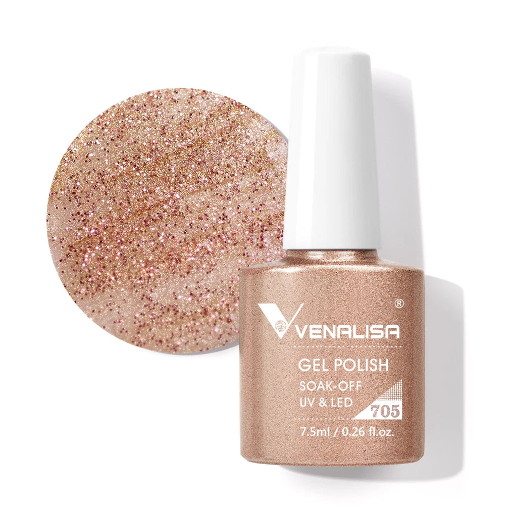Venalisa HEMA TPO FREE Nail Gel Polish Glitter Gorgeous Full Coverage Soak Off UV LED French Nail Jelly Pink Nude Collection