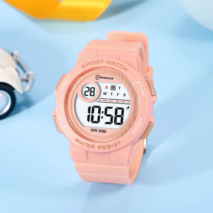 OHSEN Kids Sport Watches 30M Waterproof Pink Silicone Electronic Wristwatch Stopwatch Children Digital Watch For Boys Girls