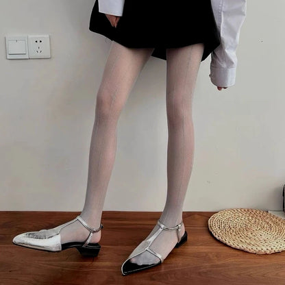 Women Sexy Lace Fishnet Stockings Lolita Hollow Out Solid Pantyhose JK Japanese Style High Waist Vintage Rhombus Striped Tights