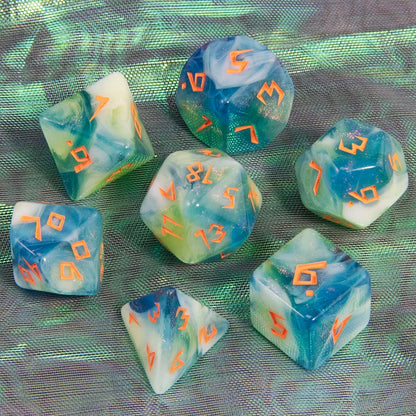 DND Polyhedral Dice Set - 7 Pieces Acrylic Mixed Colour Glitter Games Dice  for Souvenirst Entertainment RPG Board Game