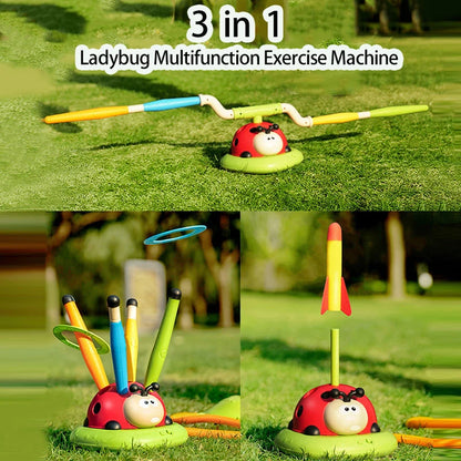 Ladybug Sport Entertainment Game Toy Multifunction Rope Skipping Machine Ferrule Jump Rocket Launcher Outdoor Educational