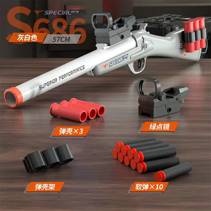Mini S686 Shell Throwing Soft Bullet Launcher Toy Gun Airsoft Foam Bullet Blaster CS Outdoor Weapon Children Pistol