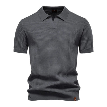 2025 New Summer Premium Solid Color Men's Golf Polo Shirt for Collared Breathable Fabric Social Casual Top Male Polo Shirts