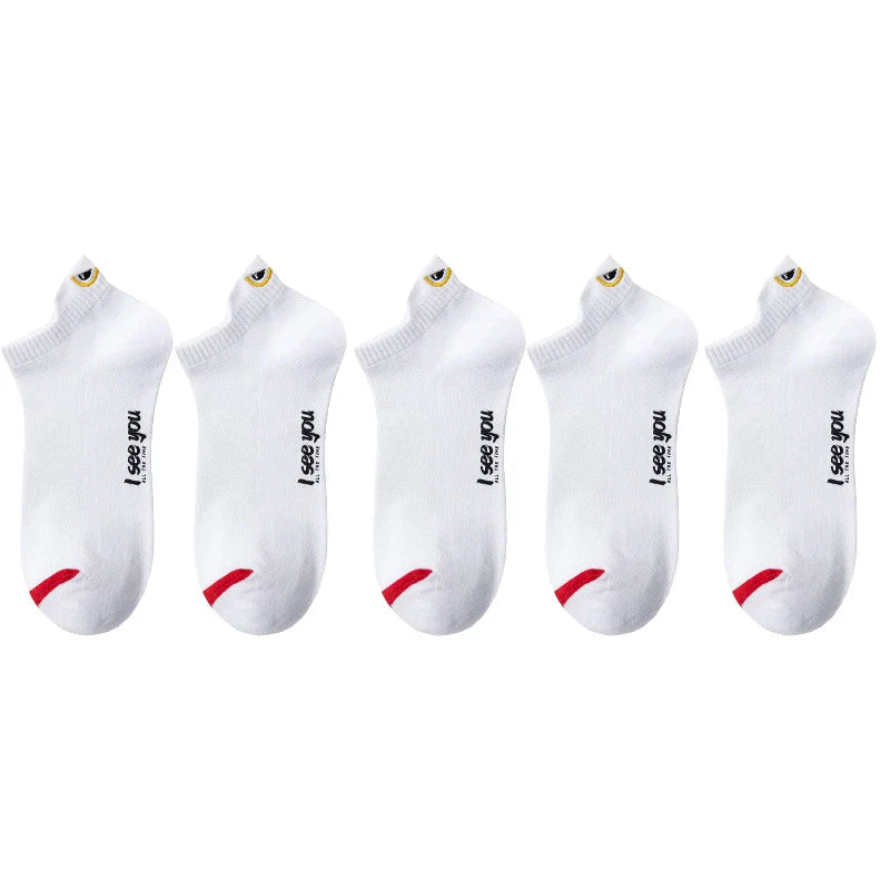 5/10 Pairs Man Short Socks Ankle Boat Socks Breathable Casual Athletic Socks Women Summer Thin Low-Cut Male Socks