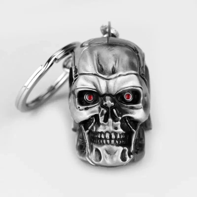 Vintage Charm Terminator Skull Head Keychain Men Women Fashion Pendant Keyring Jewelry Car Key Accessories Gifts New