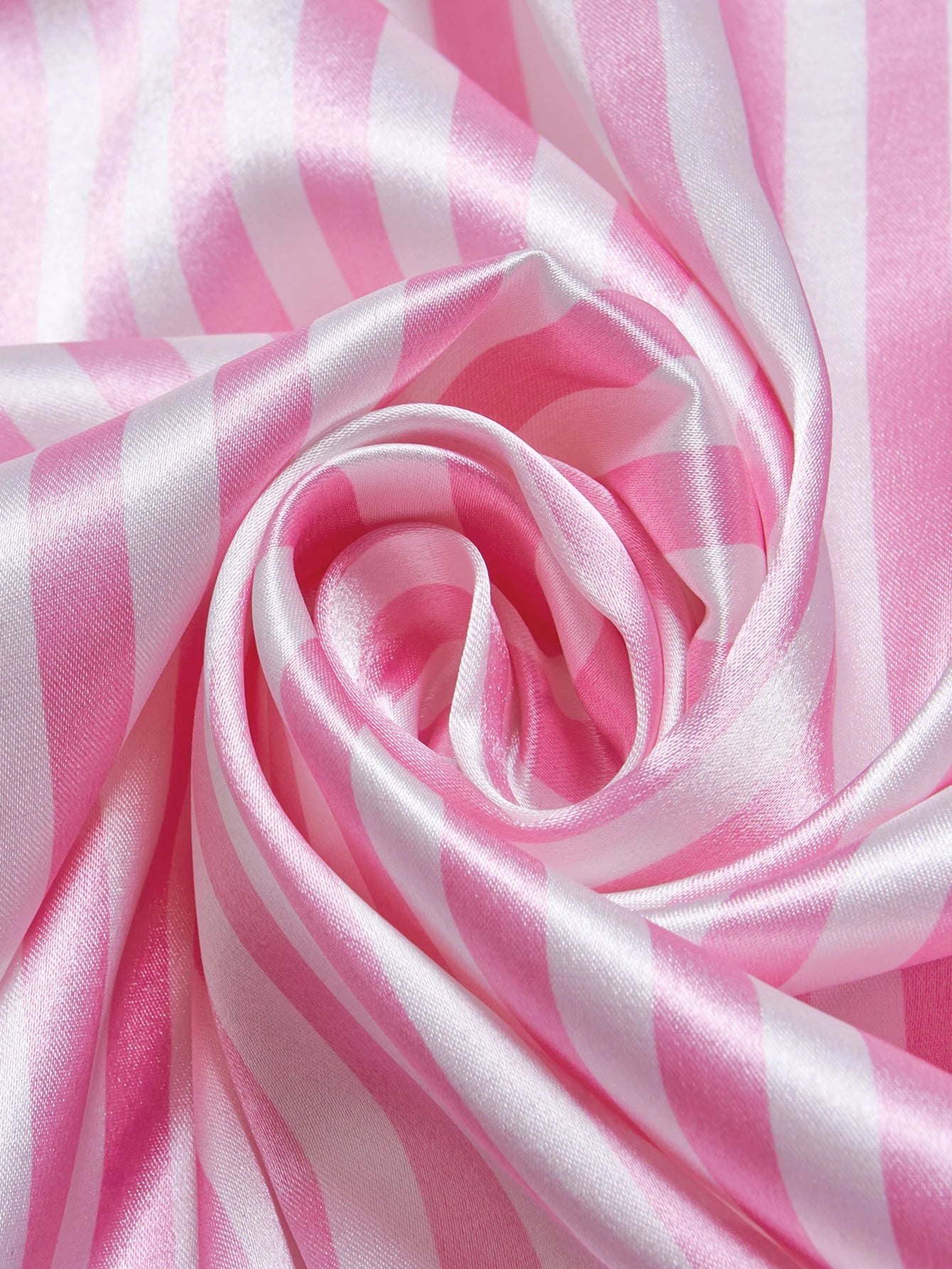 Striped Embroidered Letter Pocket Short Sleeve and Shorts Pajama Set, Casual Satin Sleepwear with Lapel Collar and Button Detail