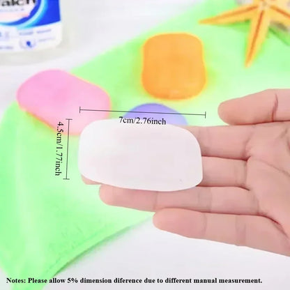 20/60/100Pcs Travel Soap Paper Disposable Boxe Mini Sheet Soap Washing Hand Kitchen Bathroom Supplies Outdoor Camping Paper Soap
