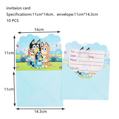 New Bluey Birthday Party Decoration Latex Balloons Bingo Aluminum Film Balloon Disposable Tableware Kids Event Supplies Backdrop