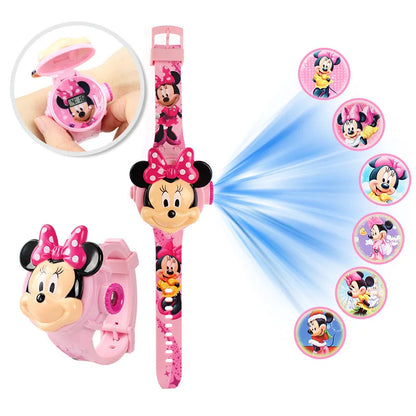 3D Cartoon Stitch Kids Watches For Girls Projection Unicorn Mickey Children Watch Digital Clock Gift Dropshipping montre enfant