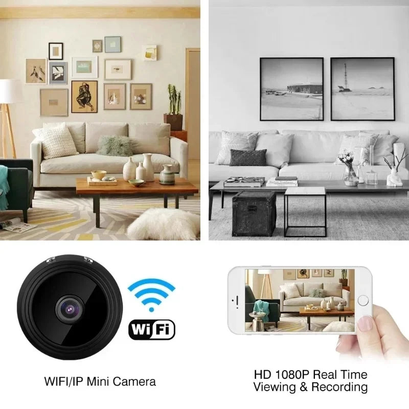 A9 Portable WiFi Wireless Mini Camera Security Monitoring with Voice Recorder for Infants/Pets Smart Home Video Surveillance