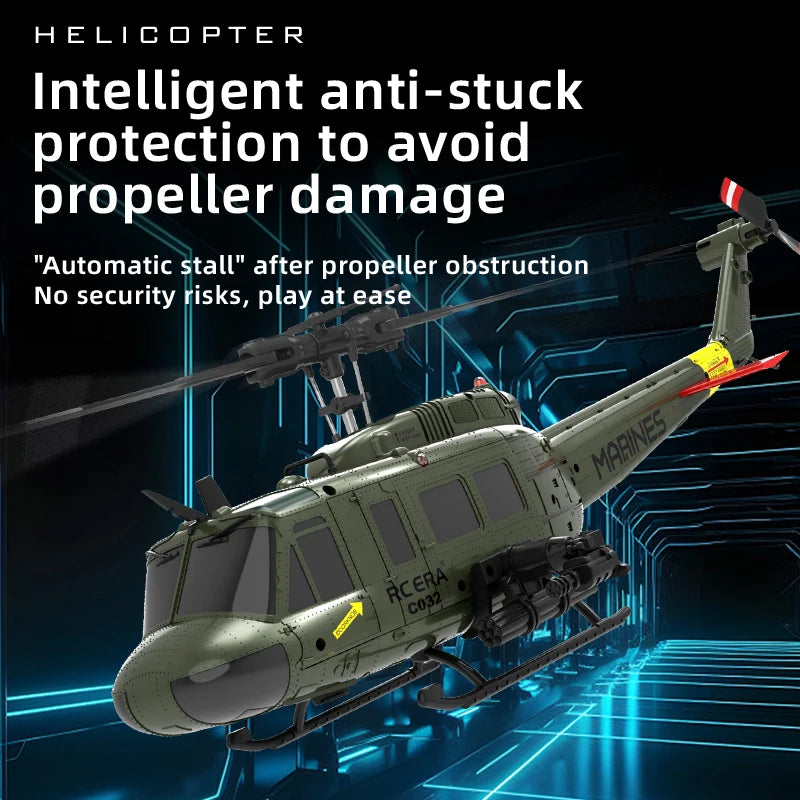 C032 RC Helicopter 2.4G 6-Aixs Gyroscope 6CH Altitude Hold Optical Flow Brushless Remote Control Helicopter Toys For Kid Adult