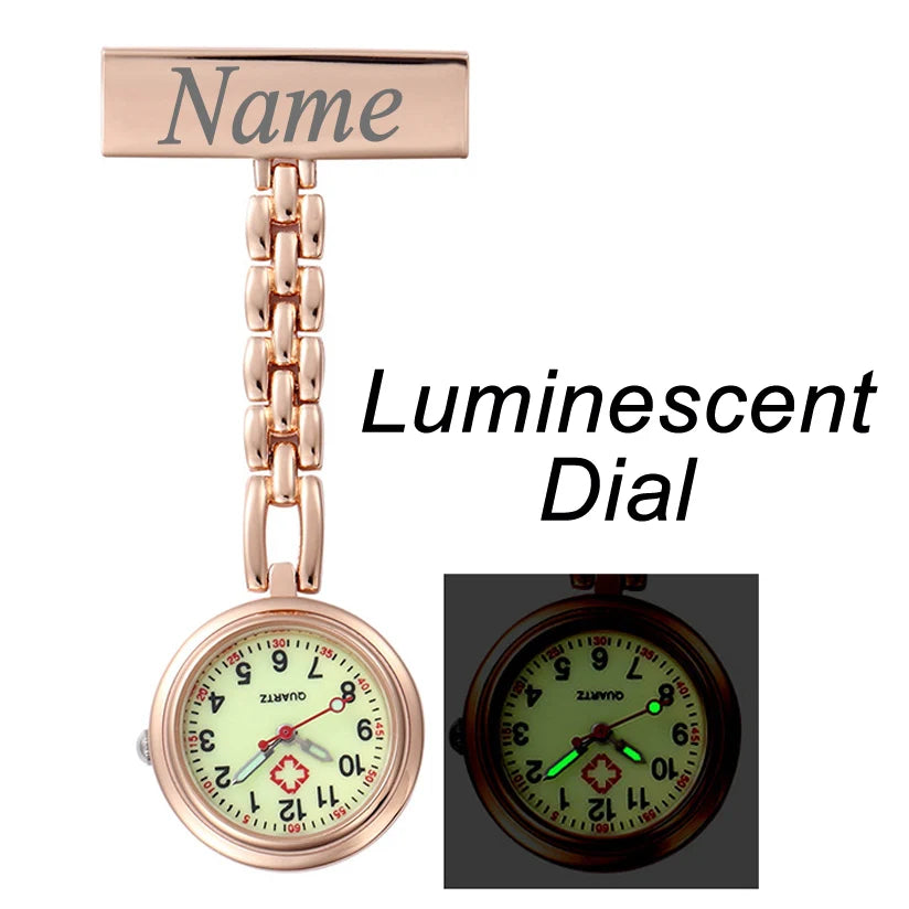 FREE Personalized Your Name Logo Doctor Clock Stethoscope Customize Engrave Medical Hospital Healthcare Pocket FOB Nurse Watch
