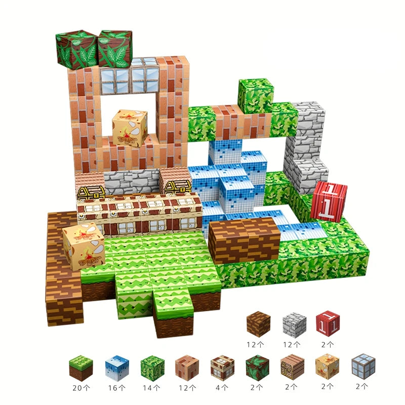 192PCS Magnetic Building Blocks Mine Magnet World Set Toys STEM Montessori Stacking Cubes Construction Set Christmas Gift