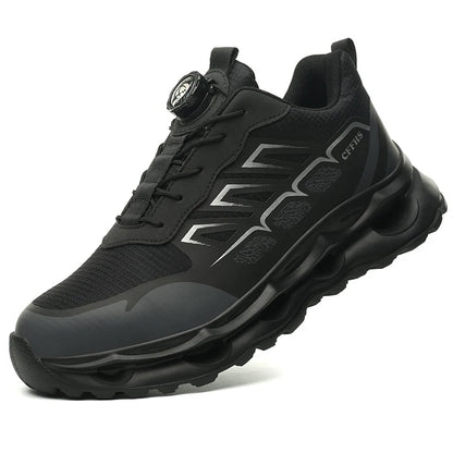 Men Rotating Button Safety Shoes Steel Toe Work Sneakers Indestructible Shoes Puncture-Proof Work Boots Air Cushion Safety Shoes