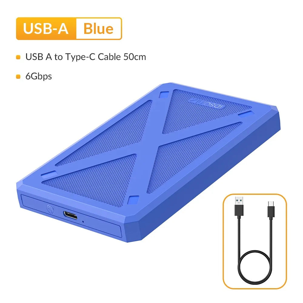 iDsonix 2.5 inch SATA HDD Enclosure USB 3.1 Type C External Hard Drive Case 6Gbps SATA SSD Disk Storage Case for 7-9mm SSD HDD
