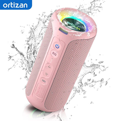Ortizan X8 Pro Bluetooth-Lautsprecher, tragbar, mit 40 W Stereo-Sound, sattem Bass, IPX7-Wasserdichtigkeit, 30 Stunden Spielzeit, Lichter in verschiedenen Farben, 3 EQ 