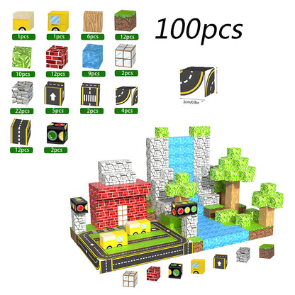 192PCS Magnetic Building Blocks Mine Magnet World Set Toys STEM Montessori Stacking Cubes Construction Set Christmas Gift