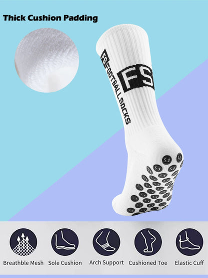 10 Pairs Men's Soccer Socks Anti Slip Non-Slip Gripper Pads for Football Basketball Sports With Grippers Socks