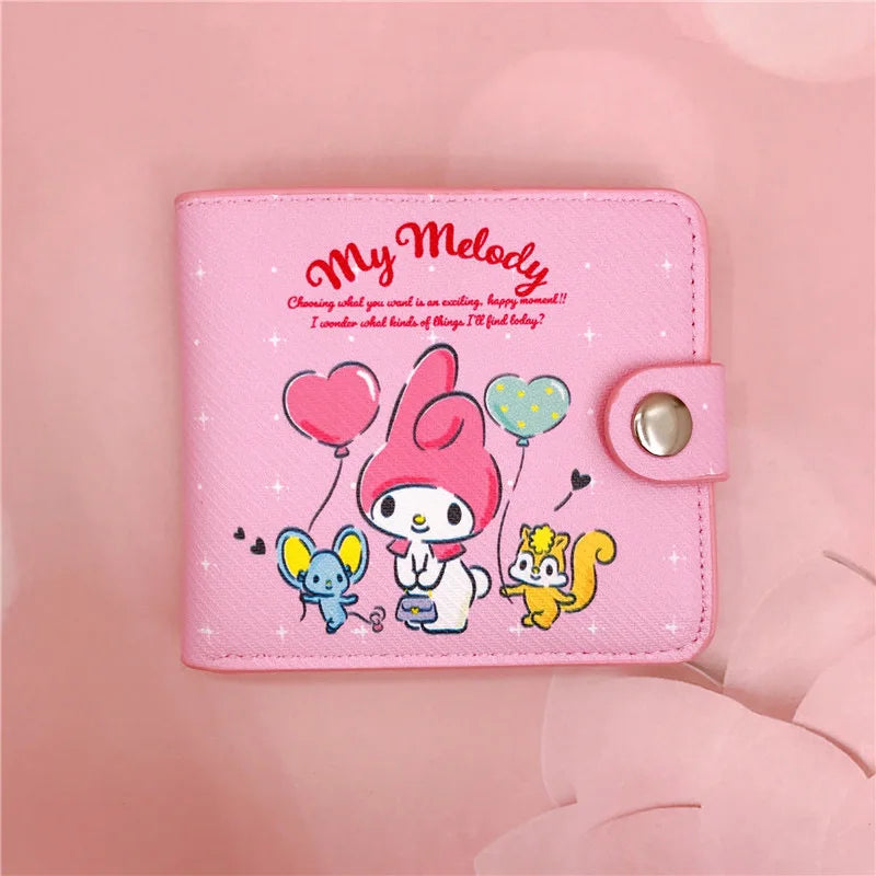 Sanrio Hello Kitty Cinnamoroll My Melody Kuromi New Pu Casual Money Bag Coin Purse Card package Wallet With Buttons ?