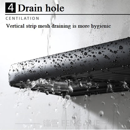 ULA Bathroom Shelf Black Shower Storage Rack Black Corner Shelves Wall Mounted Bathroom Accessories Toilet Shampoo Holder