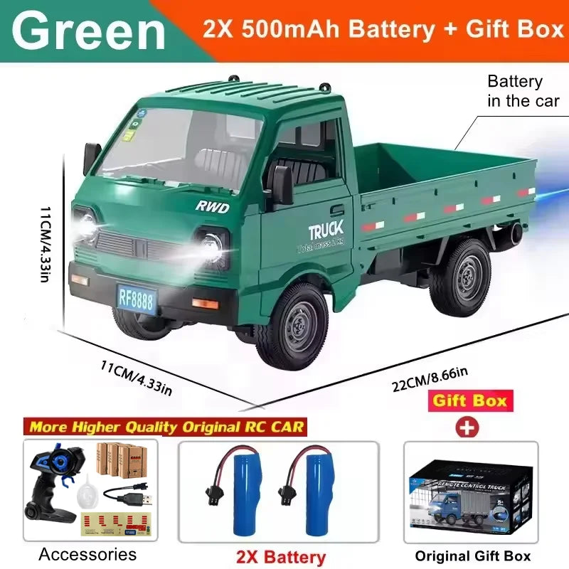 Neues ferngesteuertes Auto KF21 1:16, 2,4 GHz, simuliert Drift- und Kletter-Trucks mit Sprühnebel und LED-Leuchten, Spielzeug für Kinder und Jungen, Geschenk 