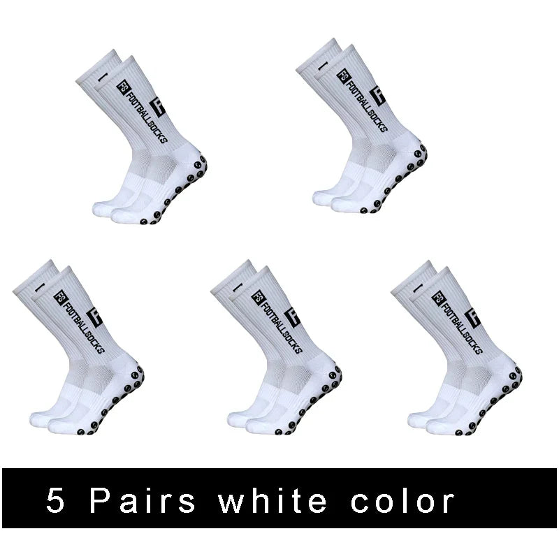 3/1Pair New Style FS Football Socks Round Silicone Suction Cup Grip Anti Slip Soccer Socks Sports Men Women Baseball Rugby Socks