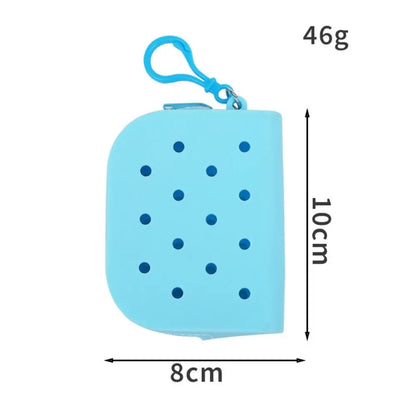 Soft Silicone Mini Holes Wallet Zipper Coin Purses Card Holder Money Bag Women Girls Zipper Change Pouch Storage Bag Organizer
