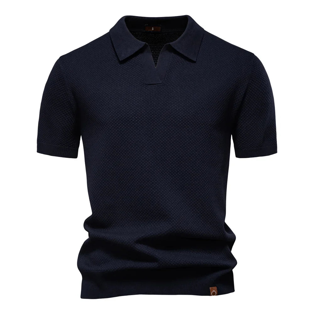 2025 New Summer Premium Solid Color Men's Golf Polo Shirt for Collared Breathable Fabric Social Casual Top Male Polo Shirts