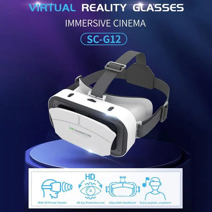 For Ios Androids Smartphone G12 Vr Glasses Portable 3d Virtual World Vr Virtual Reality 3d Glasses  For 4.5-7.0 Inch Cell Phone