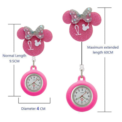 Hospital Health Care Shiny Heart Medical Icons Cartoon Lovely Nurse Doctor Clip Pocket Watches Hang Clock Gift Watch