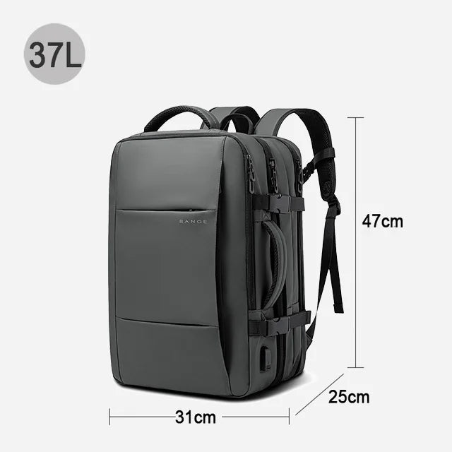 BANGE Aesthetic Men Business Backpack School Expandable USB Bag, Large Capacity 17.3 Laptop Waterproof Fashion Travel Backpack