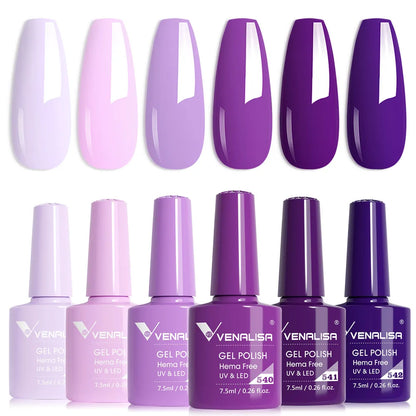 Venalisa HEMA TPO FREE Nail Gel Polish Glitter Gorgeous Full Coverage Soak Off UV LED French Nail Jelly Pink Nude Collection
