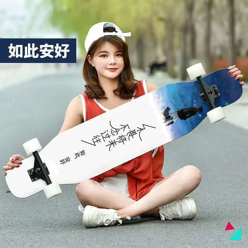 Beginner skateboard maple longboard adult street professional transportation four-wheel road board youth skateboard