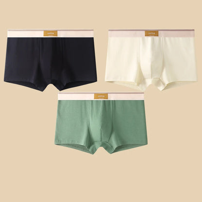 3Pcs Men's Underwear Hombre Panties Boxershorts Comfortable Breathable Cotton Underwear Sexy Underwear Solid Color Boxer Shorts