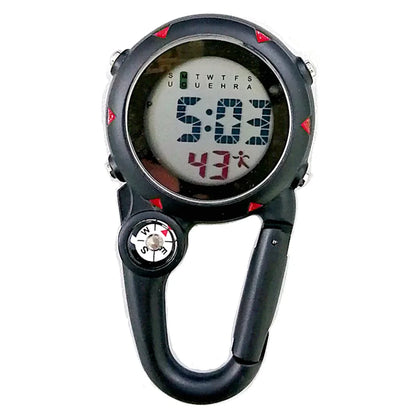 Unisex Women Mens Nurse Doctor Carabiner Clip Digital Electronic Luminous Multi-function Keychains FOB Pocket Watches Hang Clock