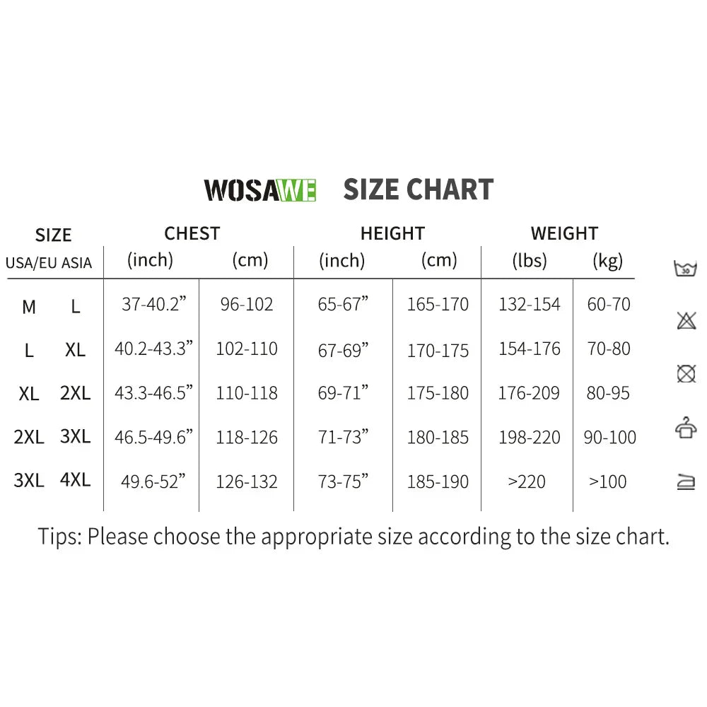WOSAWE Men's Cycling Windbreaker Ultralight Reflective Windproof Jacket Men MTB Road Bike Wind Coat Long Sleeve Bicycle Clothing