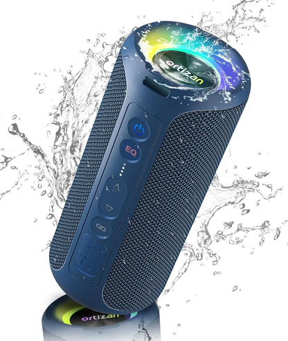Ortizan X8 Pro Bluetooth-Lautsprecher, tragbar, mit 40 W Stereo-Sound, sattem Bass, IPX7-Wasserdichtigkeit, 30 Stunden Spielzeit, Lichter in verschiedenen Farben, 3 EQ 