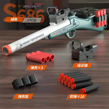 Mini S686 Shell Throwing Soft Bullet Launcher Toy Gun Airsoft Foam Bullet Blaster CS Outdoor Weapon Children Pistol