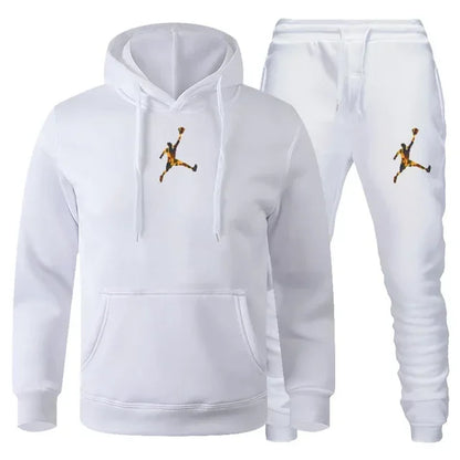 2025 Autumn/Winter Men's jogging Fitness sportswear Set: Fashionable long-sleeved sweatshirt + casual pants 2-piece set